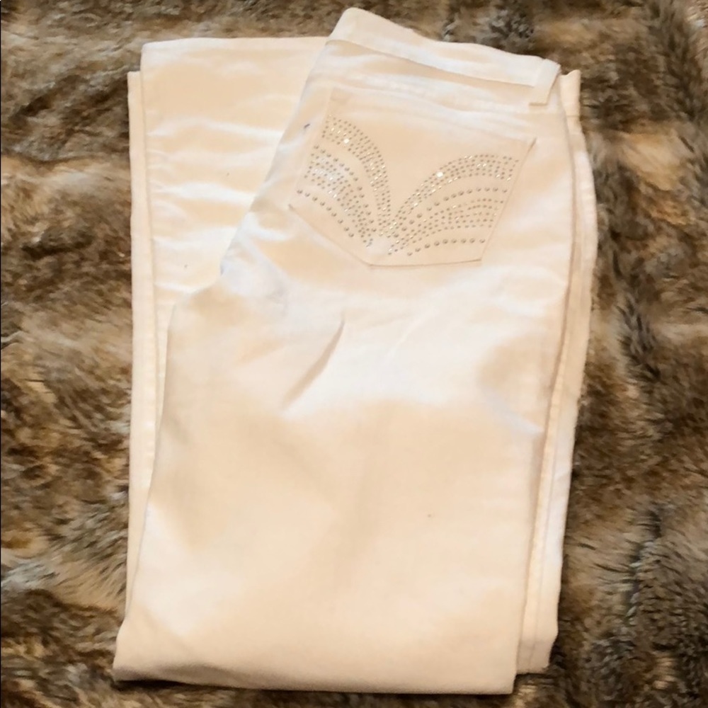 NYDJ White bling back pocket Jeans